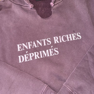 Enfants Riches Deprimes Classic Font Distressed Neck Cut Hoodie، الصورة 3