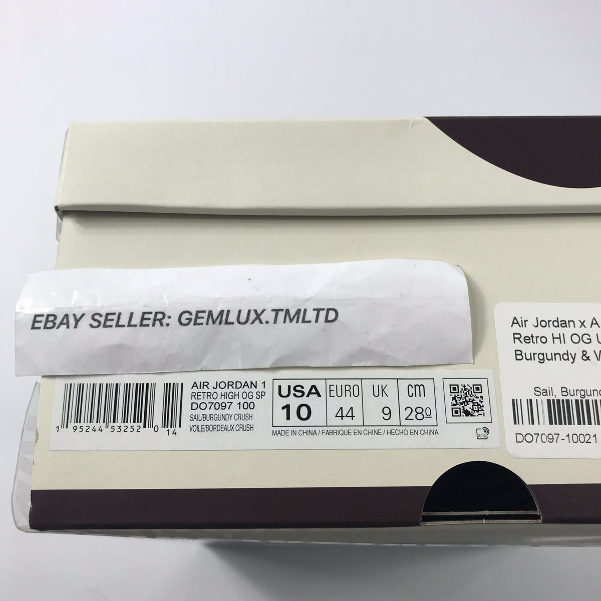 Air Jordan 1 High A Ma Maniére Prize Pack Japan Burgundy Crush Trainers, photo 11