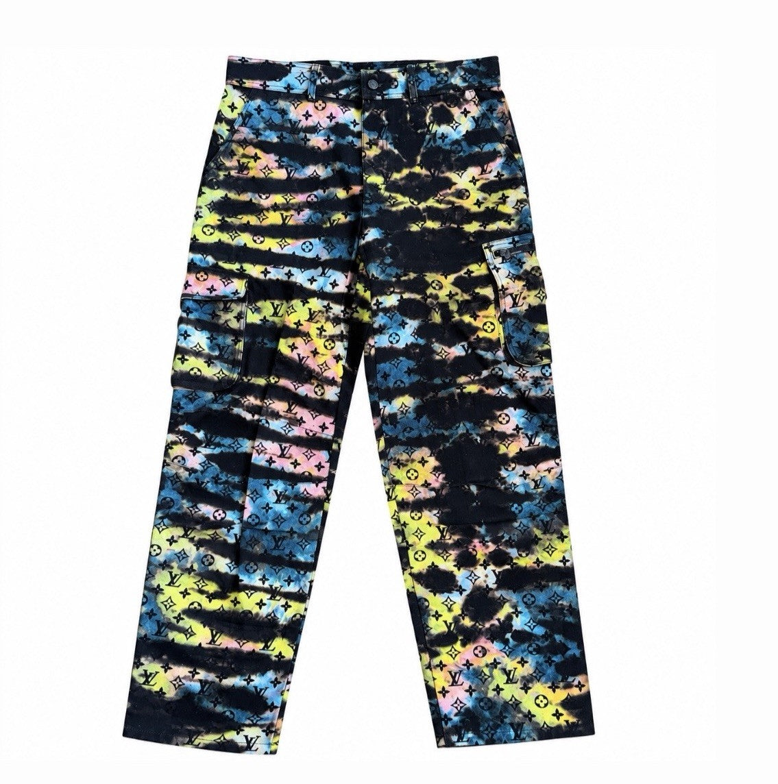 Louis Vuitton Printed Monogram Tie Dye Cargo Denim Trousers, photo 2