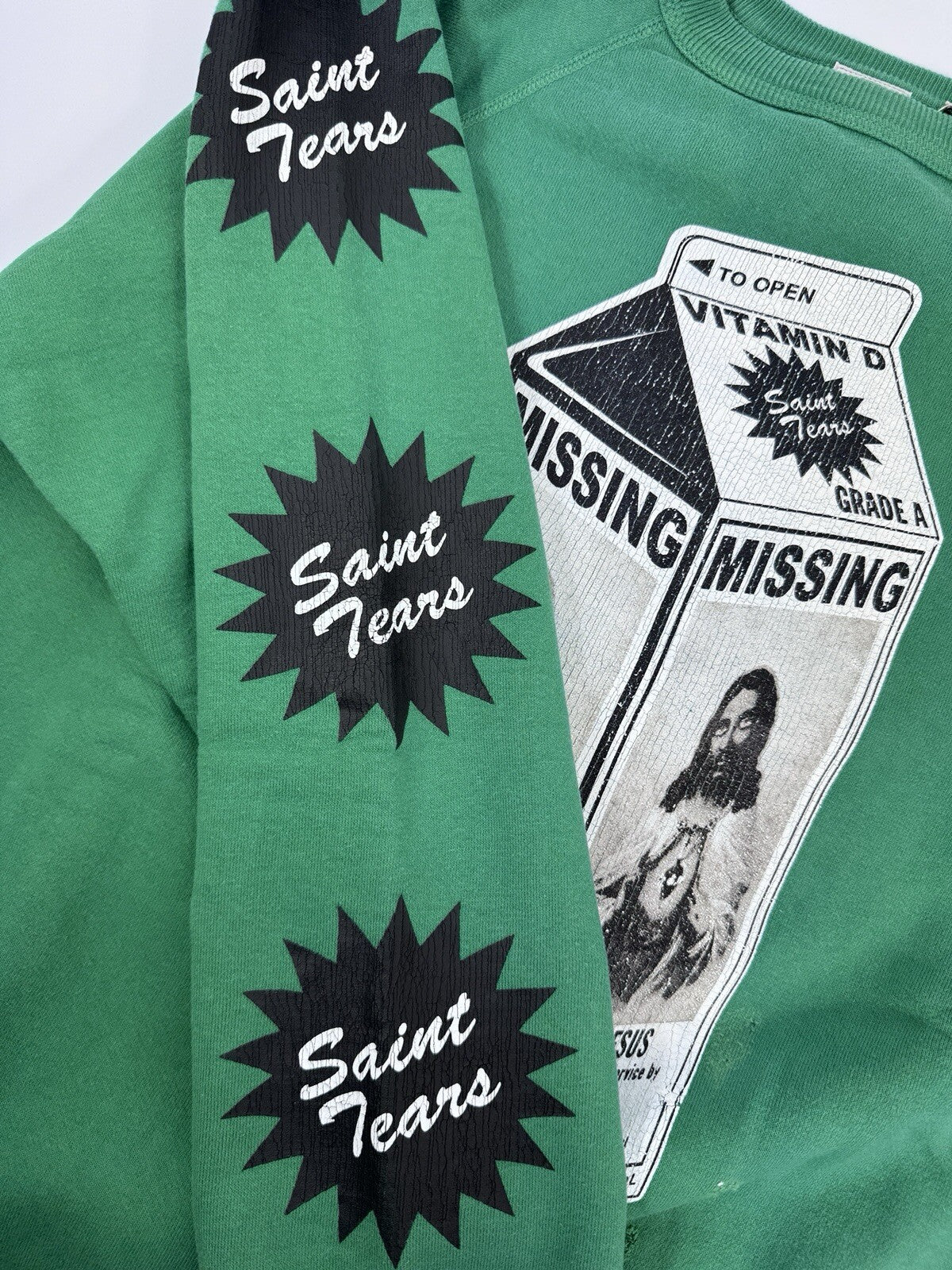 Saint Michael x Denim Tears Milk Carton Green Sweatshirt, photo 6