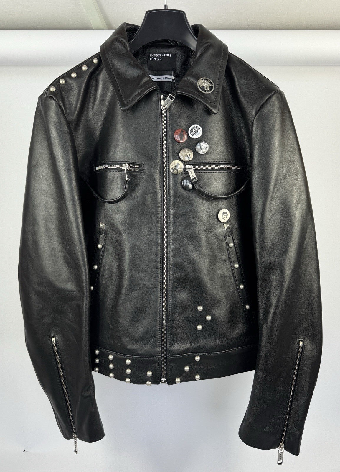 Enfants Riches Deprimes Sid Leather Jacket With Brooch And Studs, photo 3