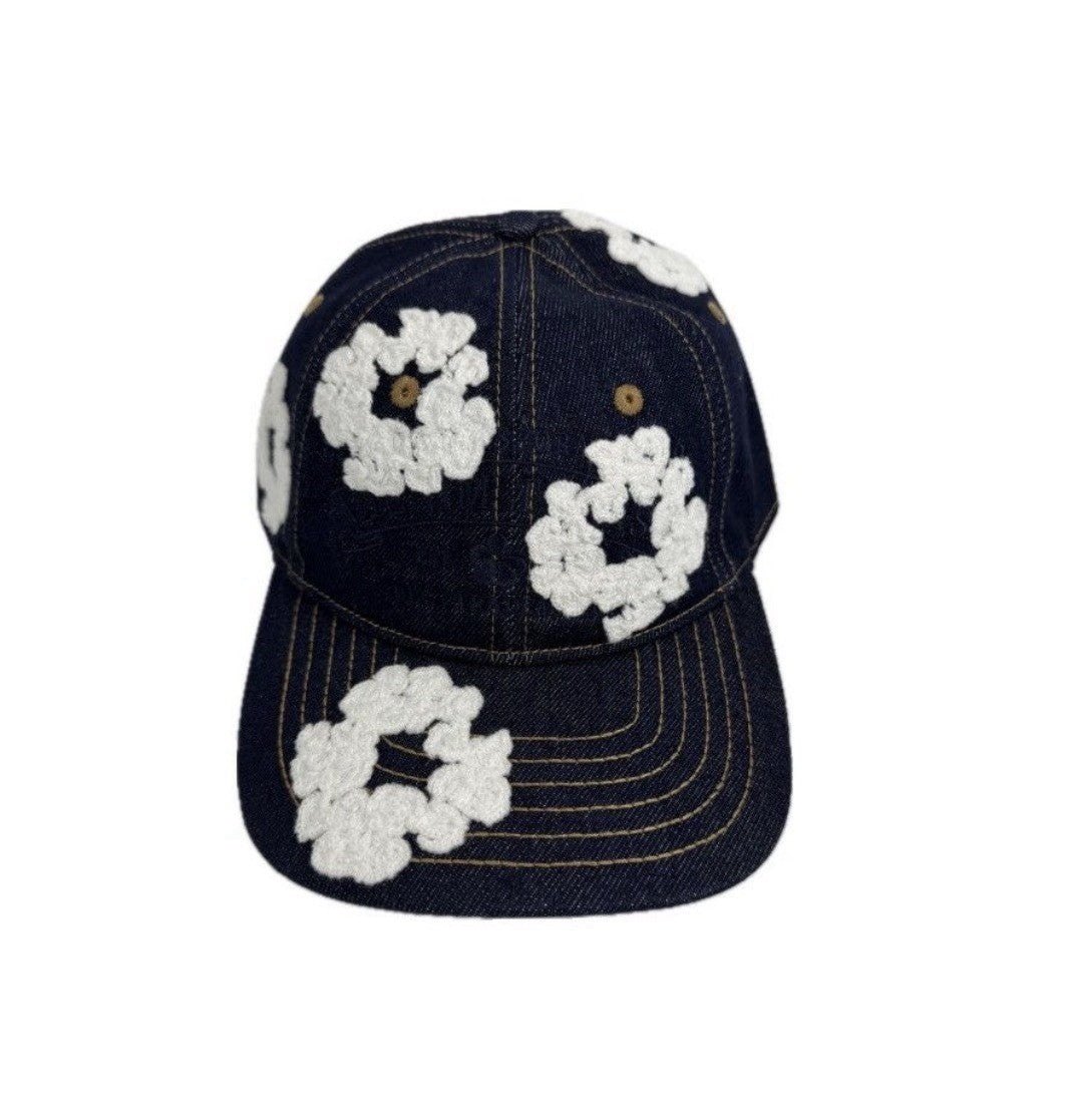 Denim Tears Washed Indigo Denim Cotton Bud Embroidered Adjustable Cap, photo 1