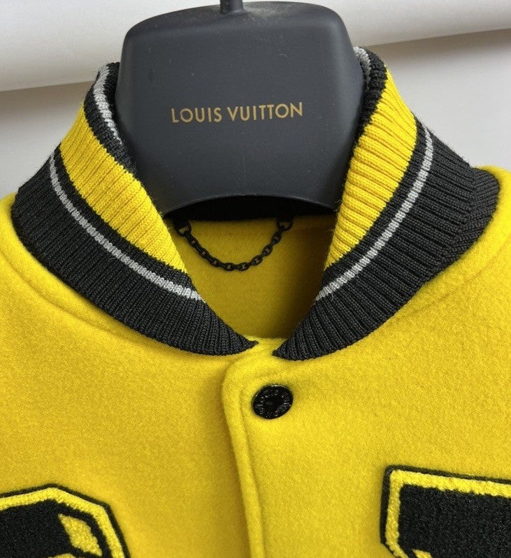 Louis Vuitton x Virgil Abloh Panter Leather Sleeves Varsity Jacket, photo 6