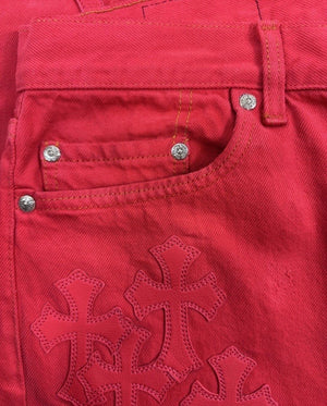Chrome Hearts Leather Cross Patch Jeans, photo 10