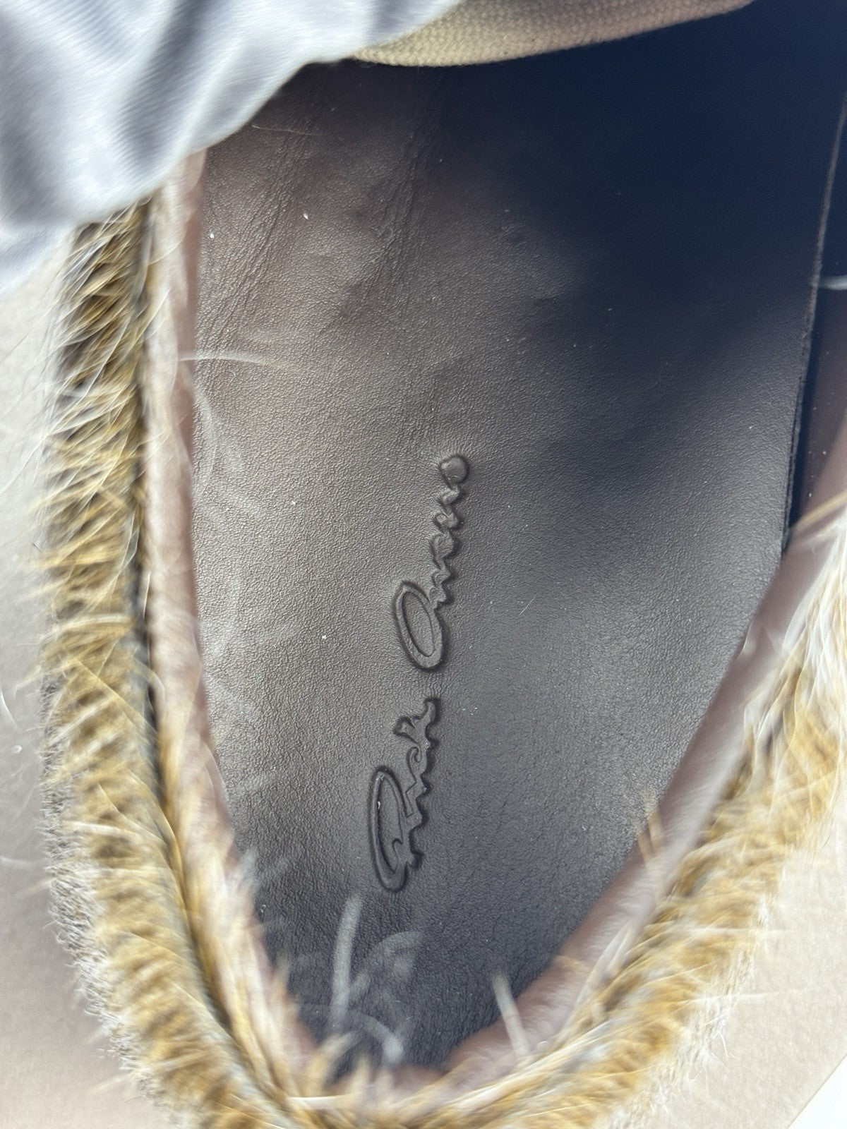 Rick Owens Vintage Suede Trimmed Calf Hair Trainers, photo 10