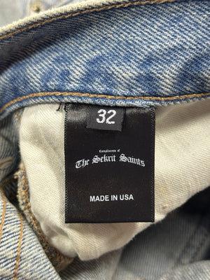 The Sekrit Saint Chopped Distressed Denim Shorts, photo 8