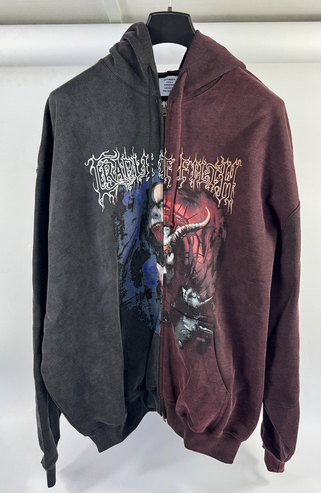 Vetements x Cradle Of Filth Oversized Panned Zip Hoodie, photo 6