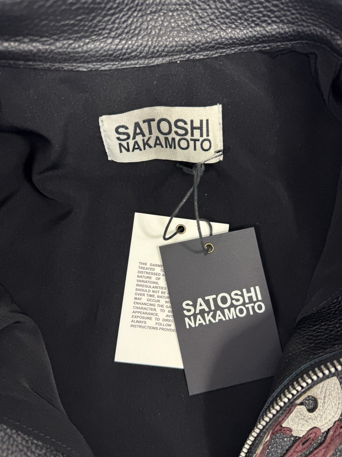 Satoshi Nakamoto Truck Stop Moto Biker Leather Jacket, photo 5