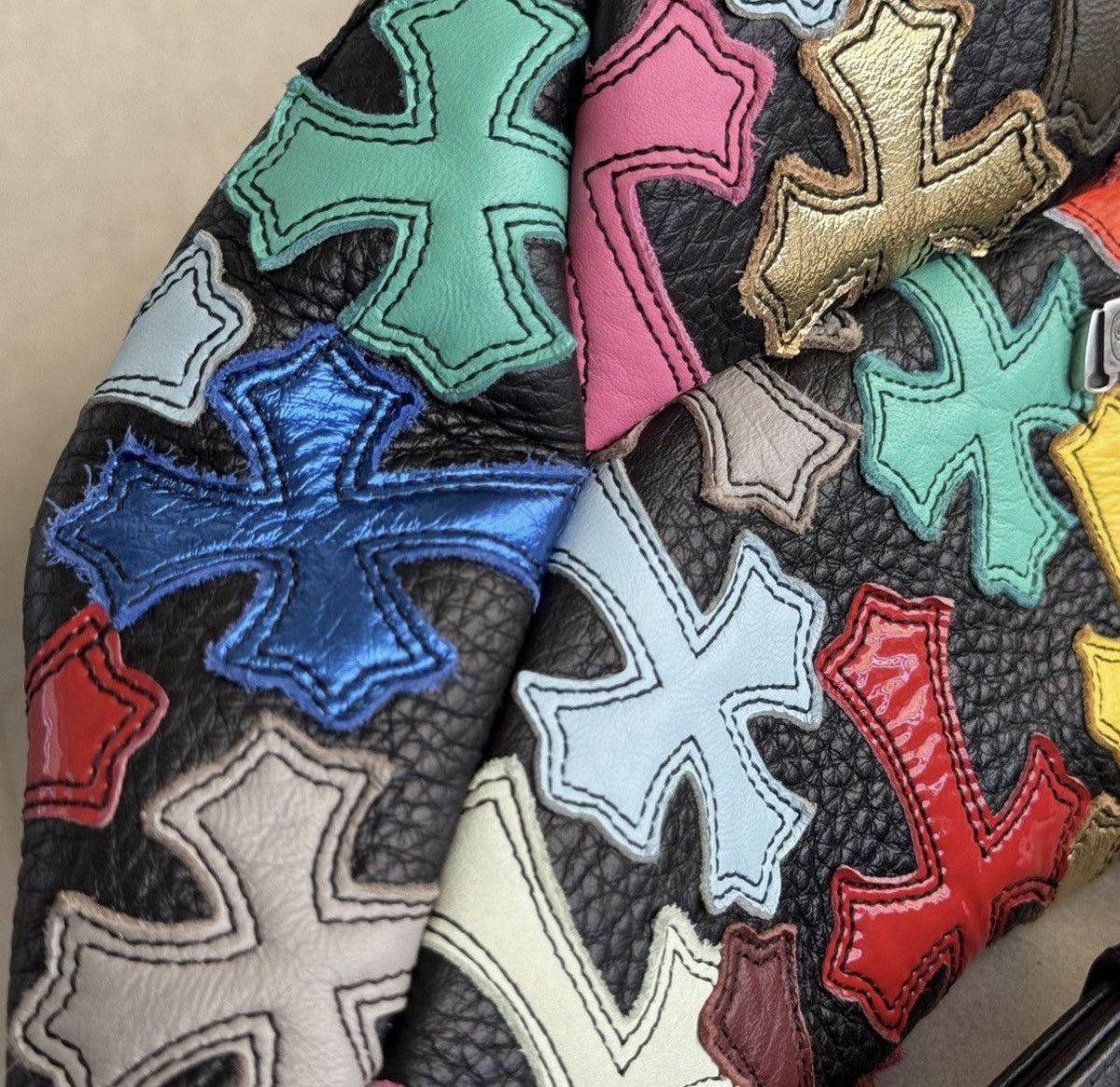 Chrome Hearts Multicolour Cross Patch Snat Medium Waist Bag, photo 16