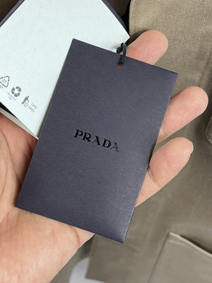 Prada Brown Beige Gabardine Work Jacket، الصورة 6