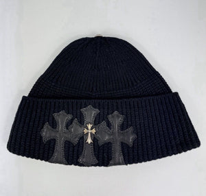 Chrome Hearts Leather Cross Patch With Cross Beanie، الصورة 5