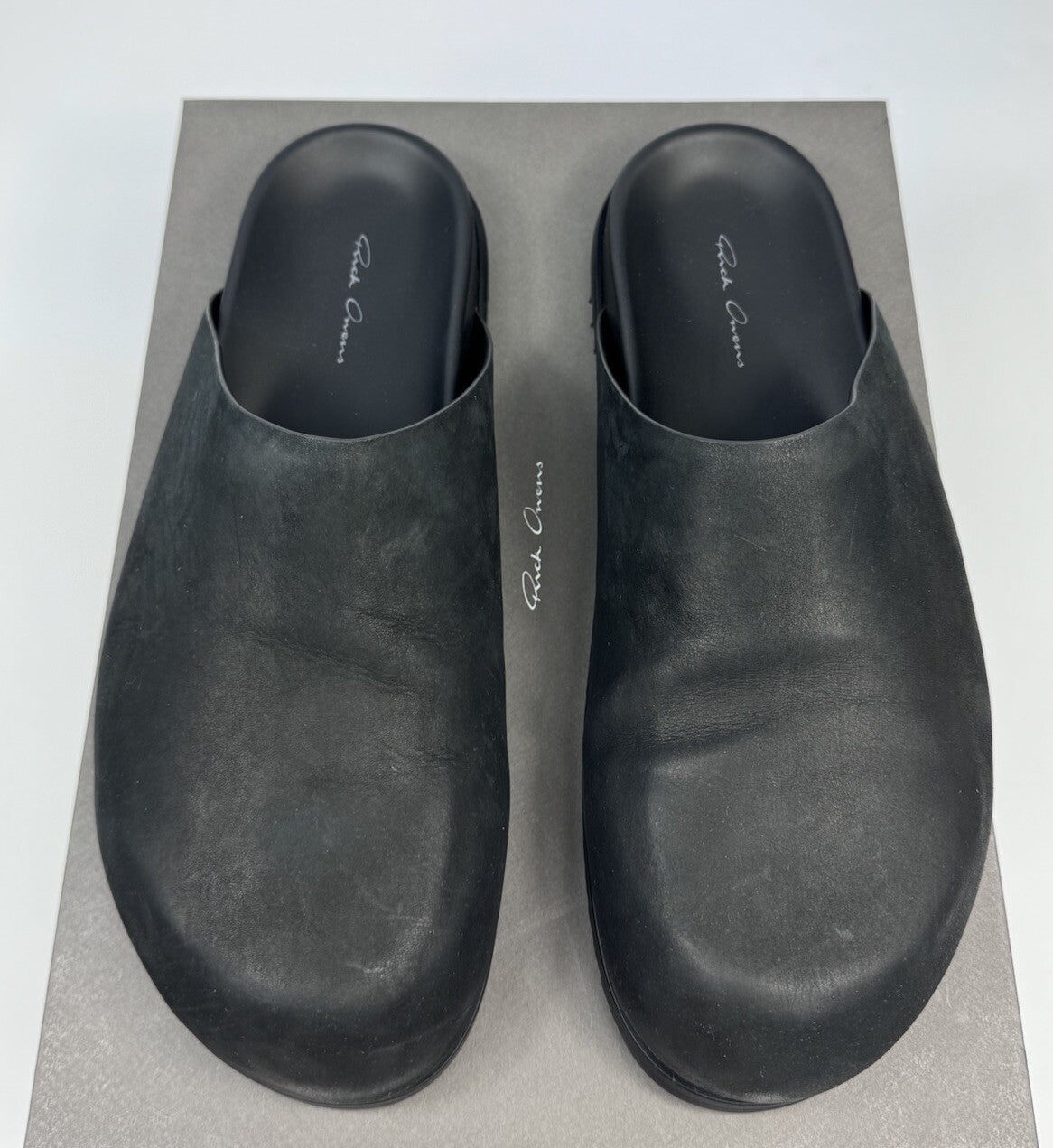 Rick Owens Black Leather Slip on Mules, photo 2