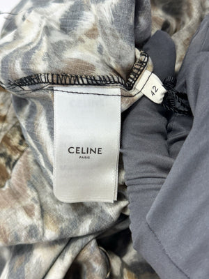 Celine Animal Print Silk Shirt، الصورة 6