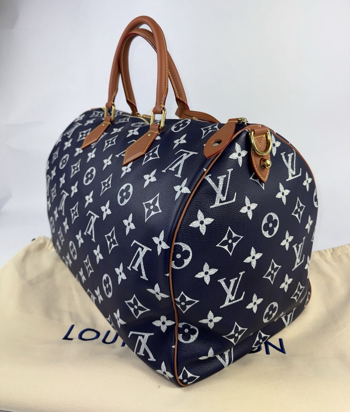 Louis Vuitton x Nigo Speedy P9 Bandoulière 50 Navy Blue Bag, photo 5