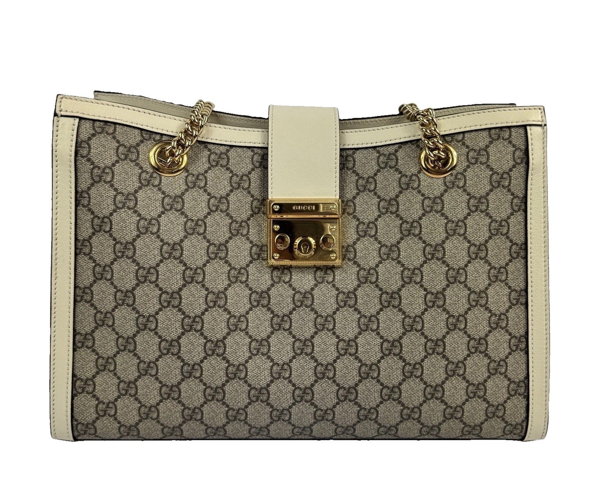 Gucci Padlock GG Supreme Medium Canvas Tote Bag With Gold Hardware, photo 1