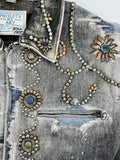 Proleta Re Art Embellished Leather Detail Handmade 1 of 1 Denim Jacket, photo 7