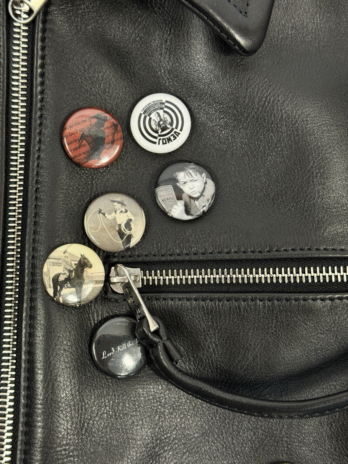 Enfants Riches Deprimes Sid Leather Jacket With Brooch And Studs, photo 7