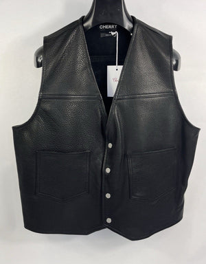 Cherry LA Genuine Leather Biker Vest, photo 3