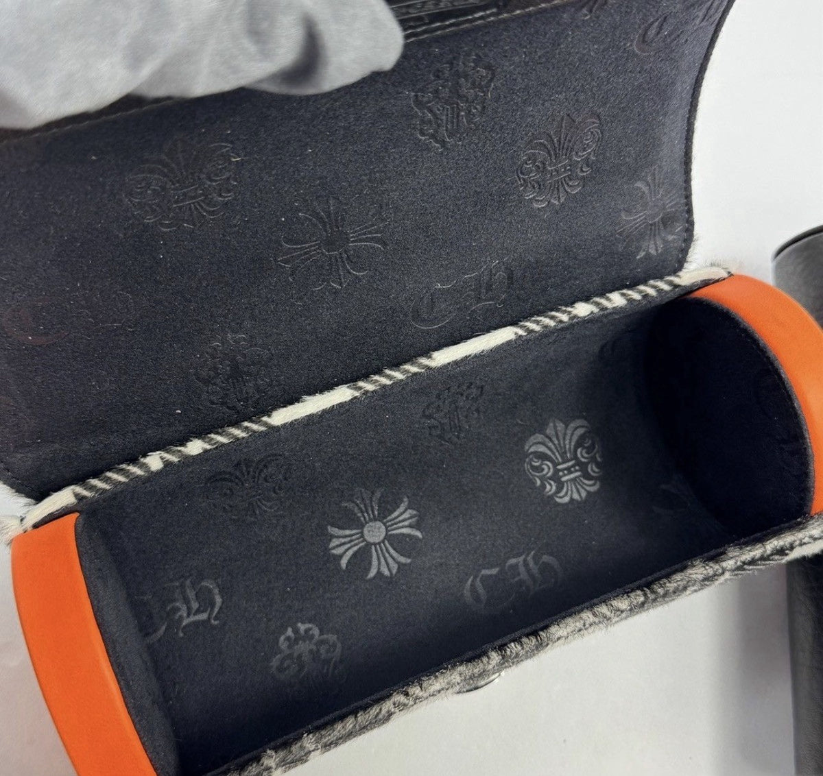 Chrome Hearts Orange Cross Patch Pony Hair Watch Roll, photo 9