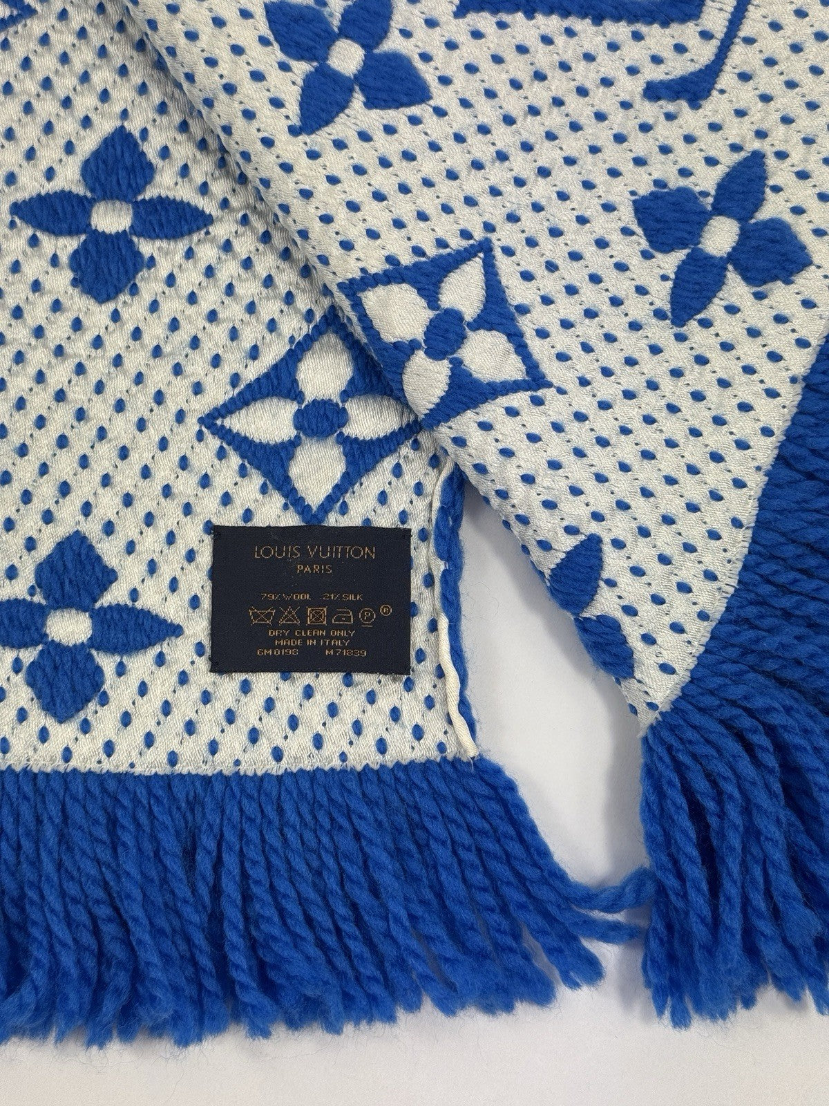 Louis Vuitton Duo Blue Echarpe Logomania Scarf 2018, photo 5