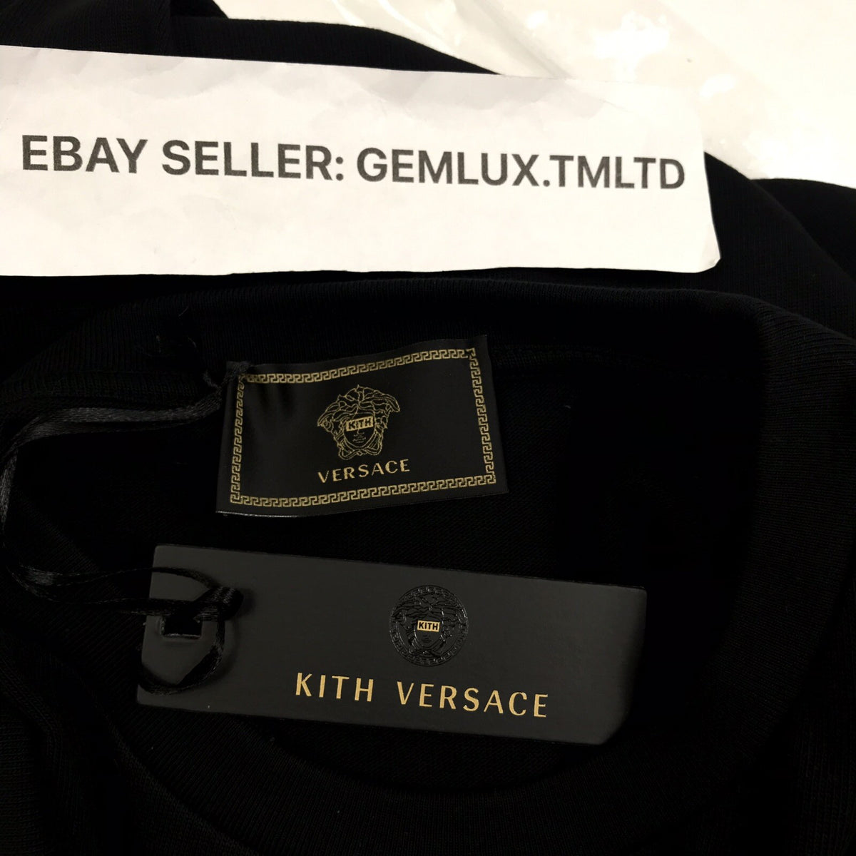 Versace x Kith Black Embroidered Donatella Medusa T-Shirt, photo 10