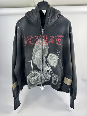 The Sekrit Saint Chopper Girl Paint-Splattered Distressed Hoodie, photo 3