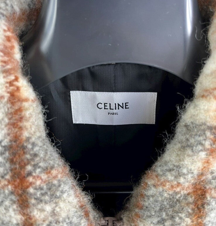 Celine x Hedi Slimate Logo Embroidered Checked Wool Jacket, photo 4