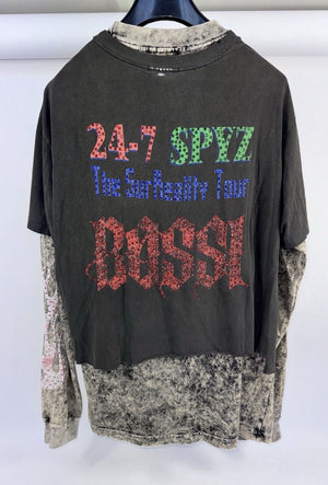 Bossi 1 of 1 Rhinestone Double Layered Skull 24-7 Spyz Vintage T-Shirt, photo 4