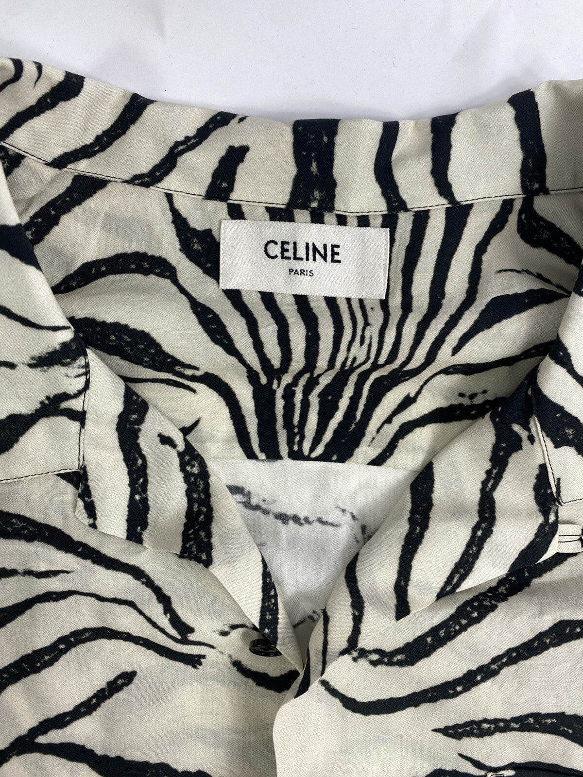 Celine Loose Hawaiian Shirt In Viscose With Zebra Print, photo 6