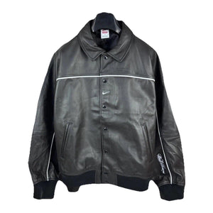 Supreme x Nike Logo Embroidered Button Down Leather Jacket（写真1）