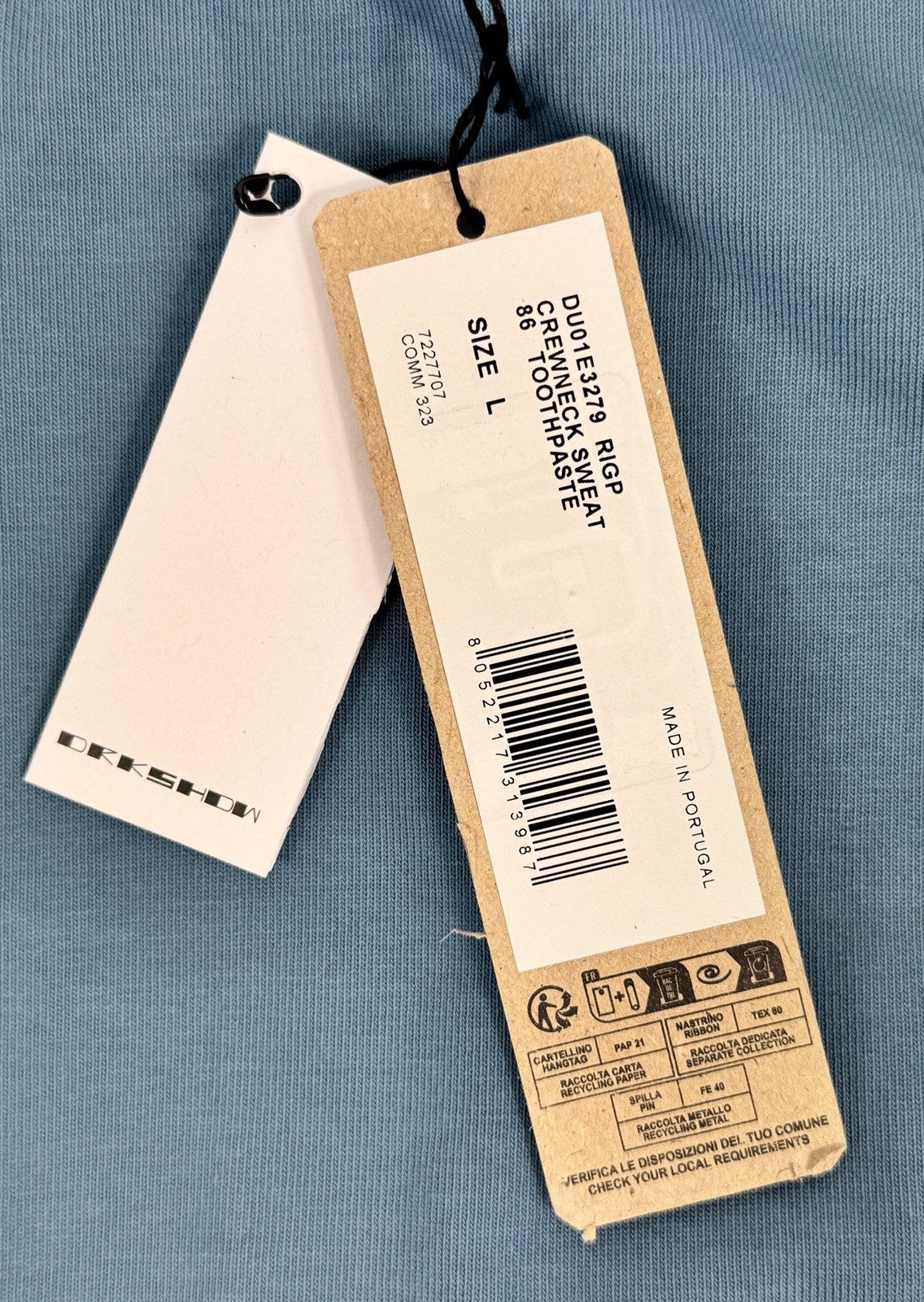 Rick Owens Crewneck Toothpaste Long Sleeve T-Shirt, photo 5