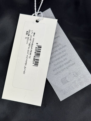 424 City Striped Goat Hair and Leather Bomber Jacket, photo 3