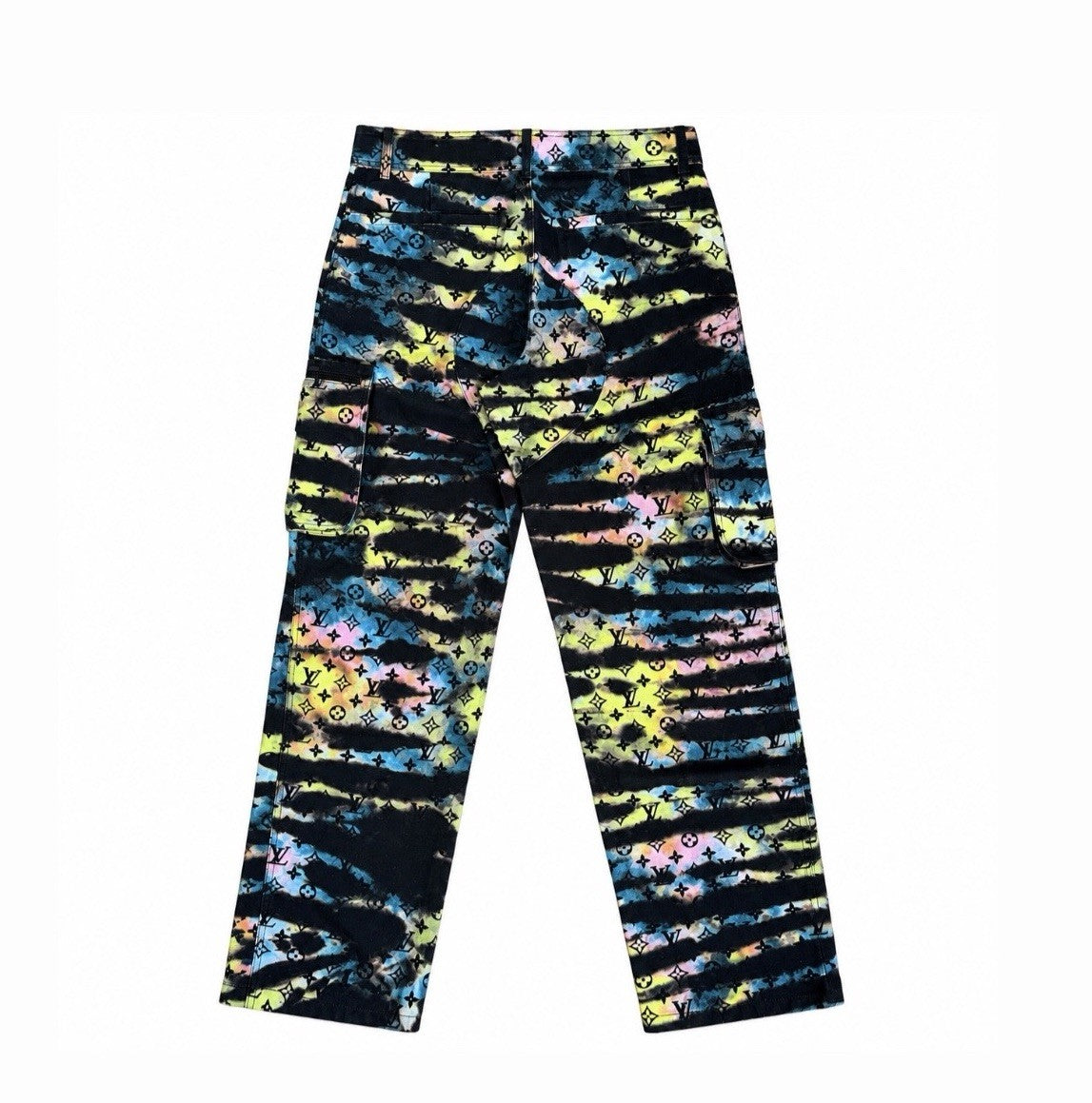 Louis Vuitton Printed Monogram Tie Dye Cargo Denim Trousers, photo 1