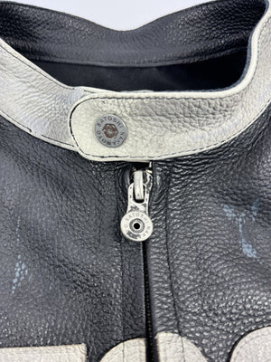 Satoshi Nakamoto Truck Stop Moto Biker Leather Jacket, photo 6