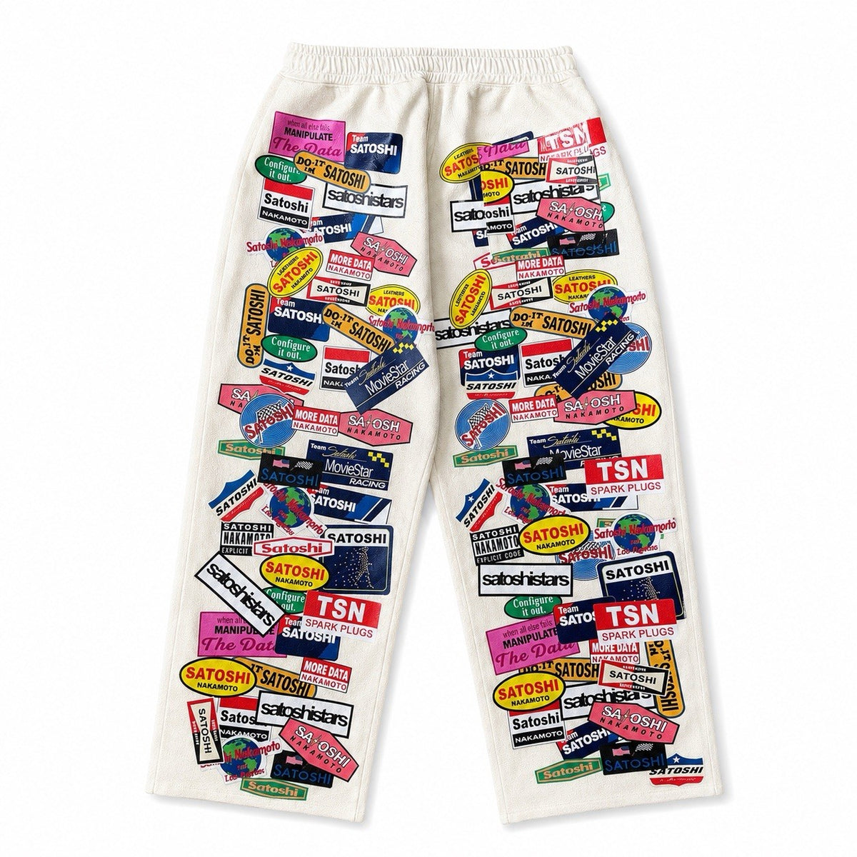 Satoshi Nakamoto Codex Print Leather Pants, photo 1