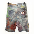 Proleta Re Art x Eri Glitch Distressed Patchwork Shorts، الصورة 4