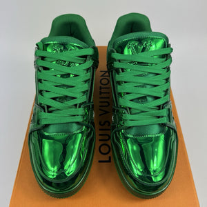 Louis Vuitton Argent Green Patent Trainers، الصورة 3