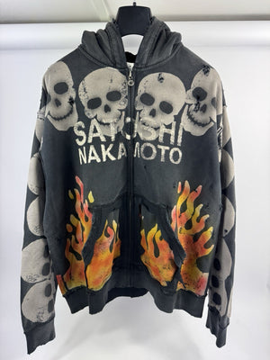 Satoshi Nakamoto Lots Boys Printed Distressed Zip-Up Hoodie، الصورة 4