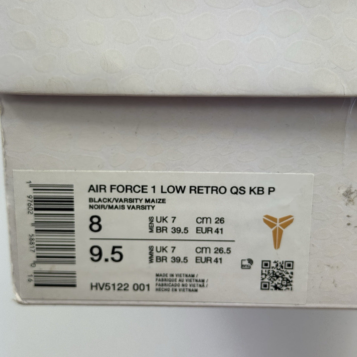 Nike Air Force 1 Kobe Bryant Lakers Away Sneakers, photo 11