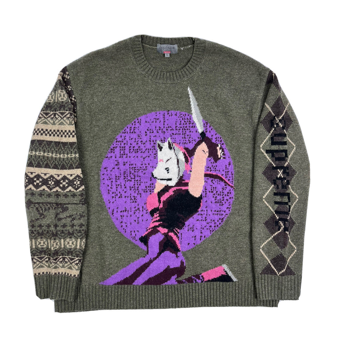 Supreme x Yohji Yamamoto Tekken Olive Sweater, photo 1