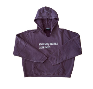 Enfants Riches Deprimes Classic Font Distressed Neck Cut Hoodie، الصورة 1