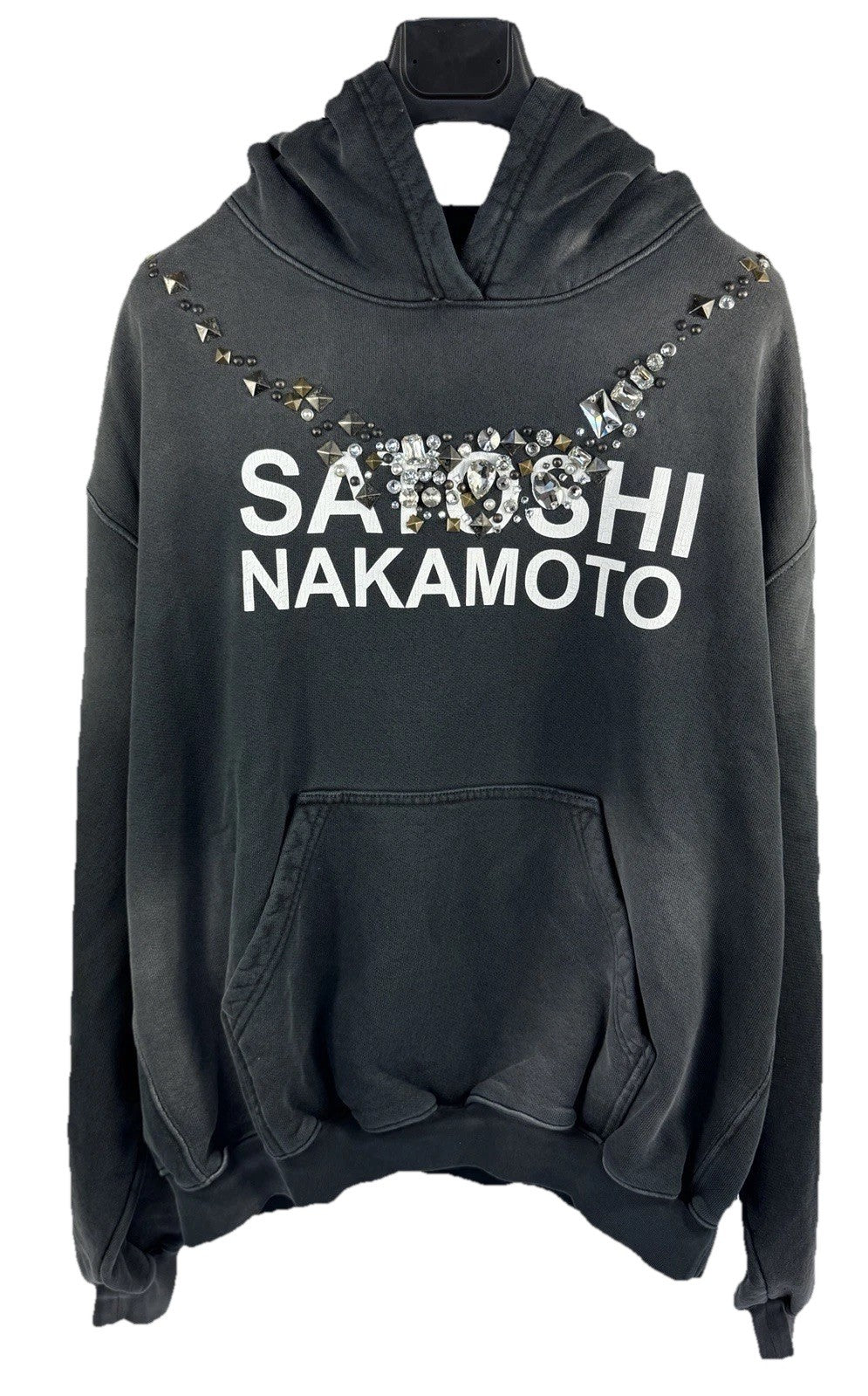 Satoshi Nakamoto Logo Print Embellished Jersey Hoodie, photo 2