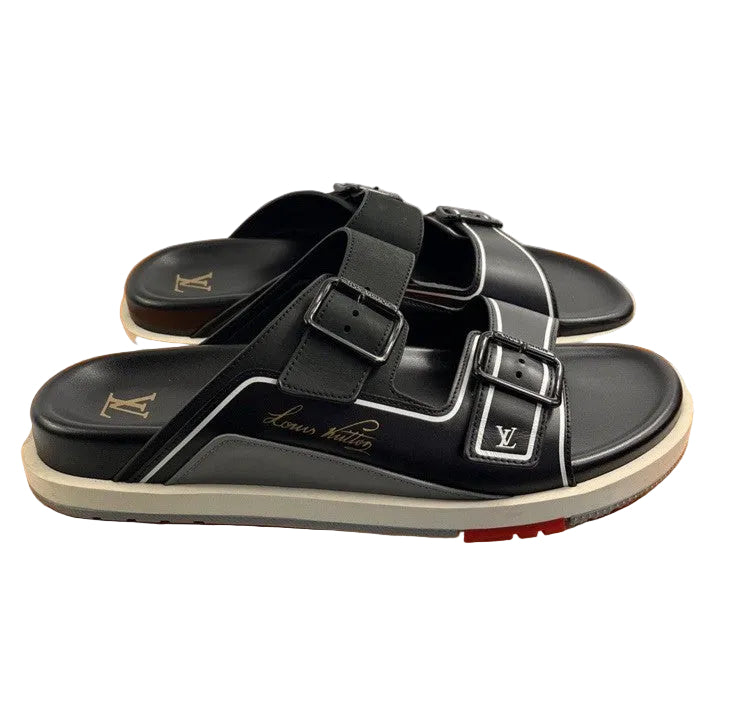 Louis Vuitton by Virgil Abloh Black Slip On Mules, photo 1