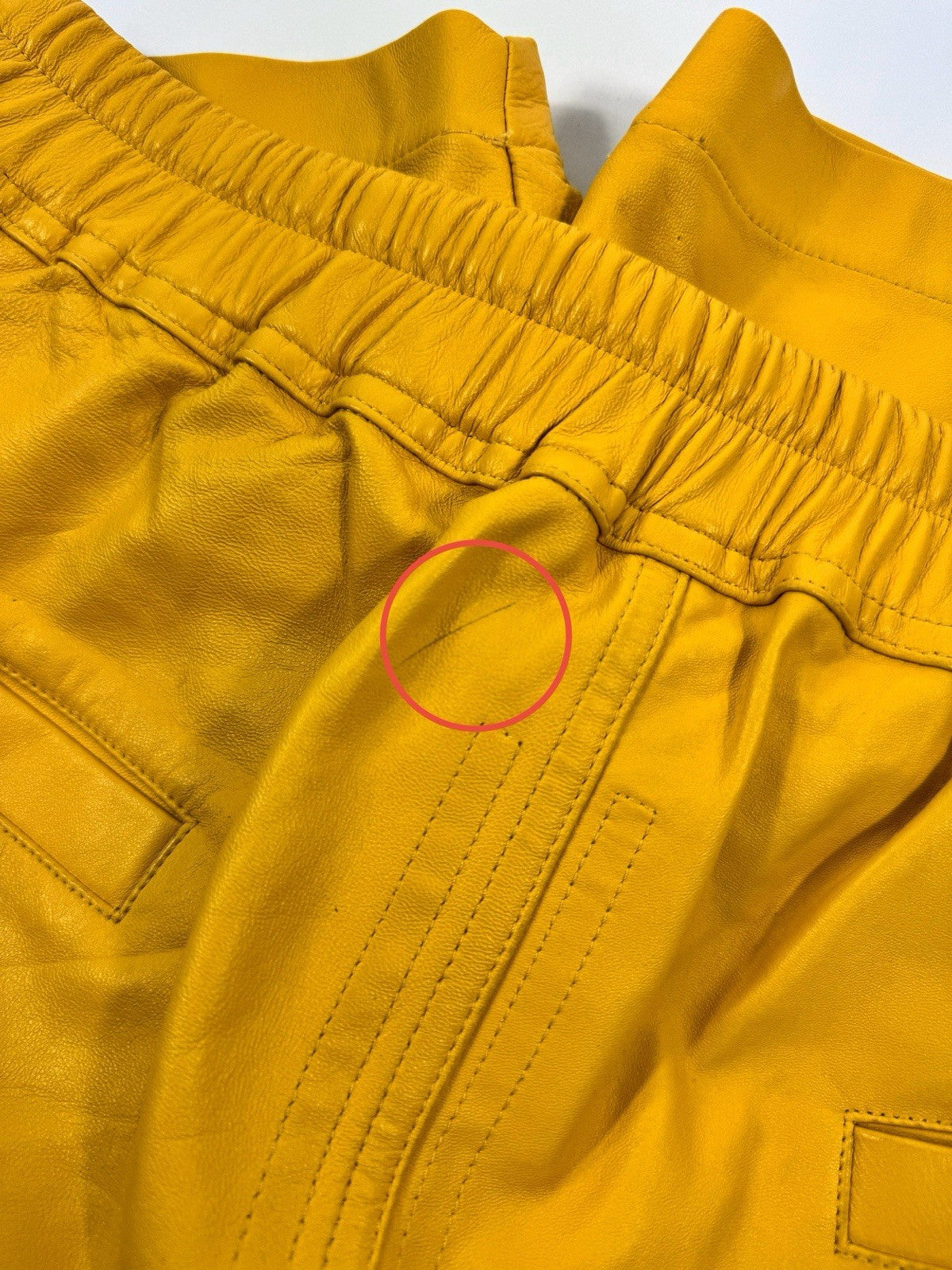 Rick Owens Boxy Leather Shorts, photo 5