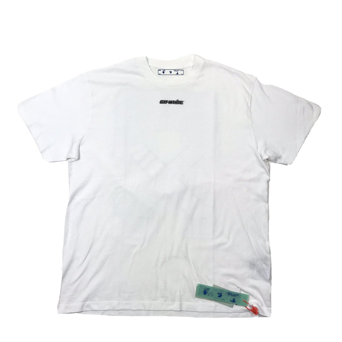Off-White Marker S/S Over White-Blue Crewneck OS T-Shirt, photo 1