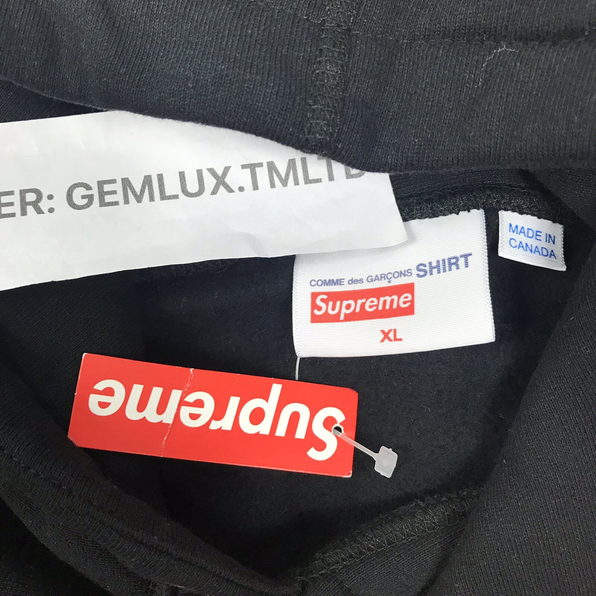 Supreme x Comme Des Garcons CDG Box Logo Print Black Hoodie, photo 7