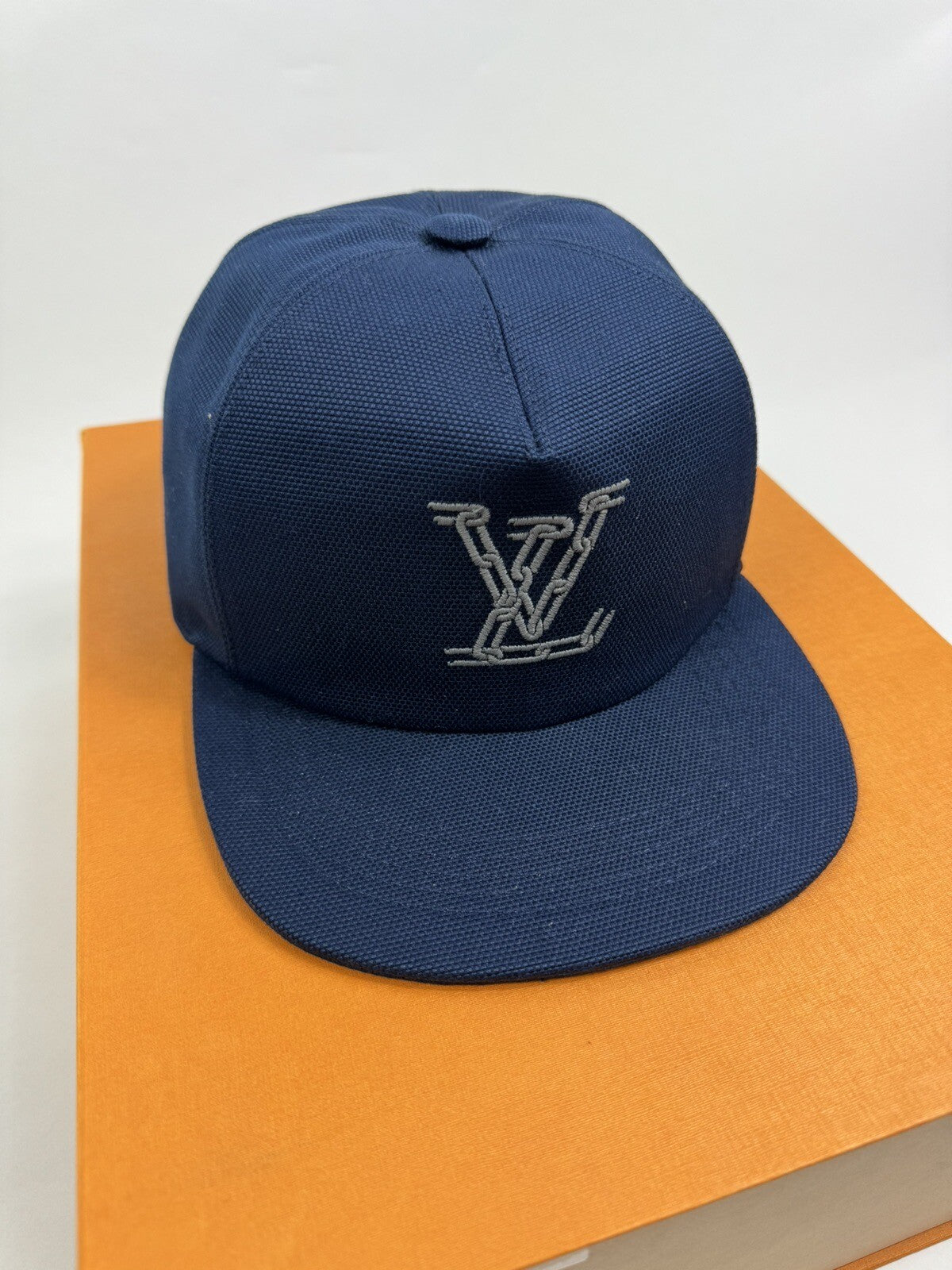 Louis Vuitton by Virgil Abloh MP2590 Chain Embroidered Cap Navy Blue, photo 14