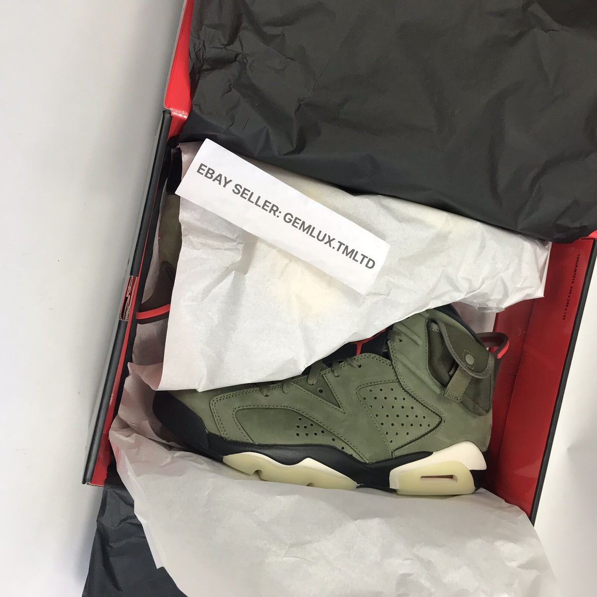 Nike Air Jordan 6 Retro Travis Scott Army Green Trainers, photo 8