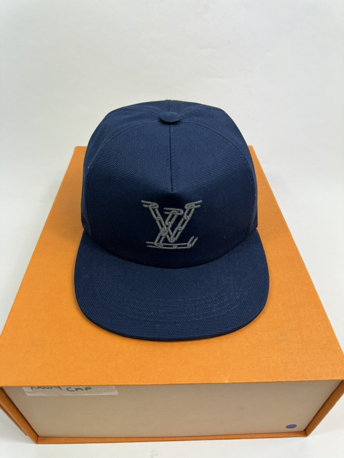 Louis Vuitton by Virgil Abloh MP2590 Chain Embroidered Cap Navy Blue, photo 3