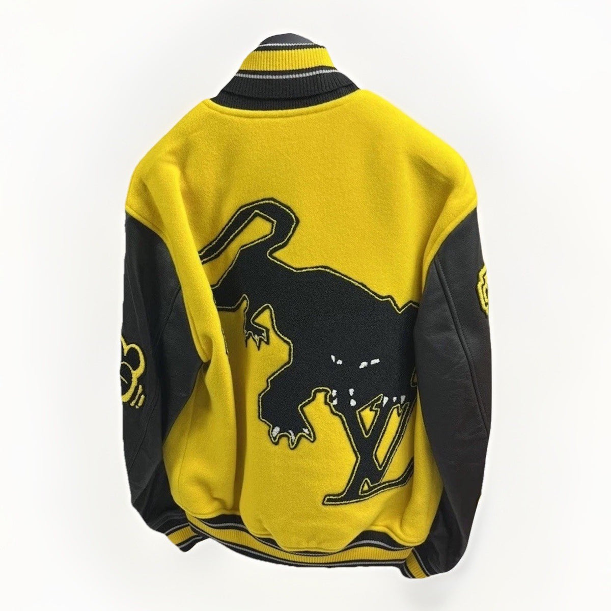 Louis Vuitton x Virgil Abloh Panter Leather Sleeves Varsity Jacket, photo 1